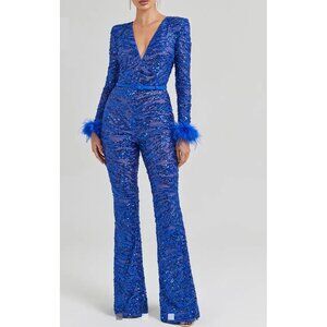 Nadine Merabi Blue Tia Jumpsuit